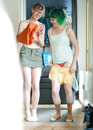 Lesby legal teen girls are alternating clothes and looking hot as well