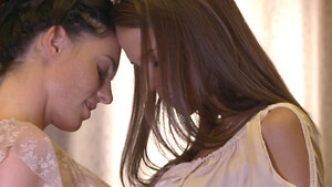 Screaming brunette girl gets fingered in the hallway or something