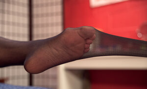 Kinky gal licks all across those perfect feet in high quality