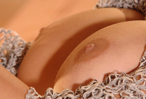 Absolutely mischievous European girl is going to play with it