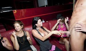 Incredible cockplay from ladies who really want to fuck a stripper