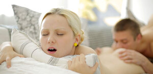 Mirta's muff gets licked in a close-up shot