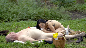 Ally Style seduces an mature fella on a hunting trip