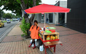 Fruit seller Laura Montenegro teases hard with banana
