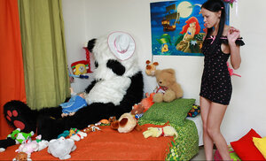 Small cutie hardcore fun with panda vibrator