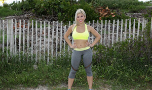 Actually woman showing her curves before exposing her first-class breasts