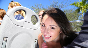 Lola Lynn gets a thick ball cream load shot right all across her face in a steamy outdoor session