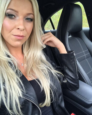 Slovenian blonde mommy displays her tight cleavage and besides more