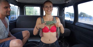 Slender Portuguese bitch Susana Melo gets nailed hard inside a van