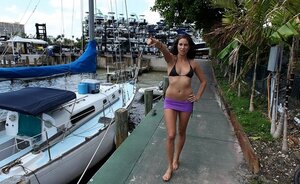 Sweet teenage flashes tits in car before arriving in port and additionally joining pals