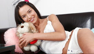 Broad with a rose in hair spreads legs for boyfriend whatever time he buys a new vibrator