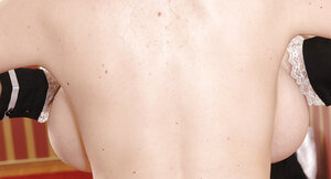 Maid Karina Heart under uniform hides bodacious body with impeccable tits