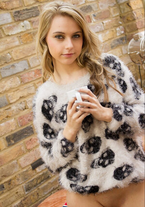 Lovely young-looking hottie reveals her sexy body enclosing perky boobs and nice butt