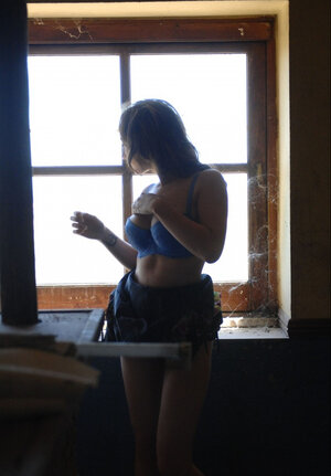 Playful bimbo agrees to discover her perky assets in the abandoned café