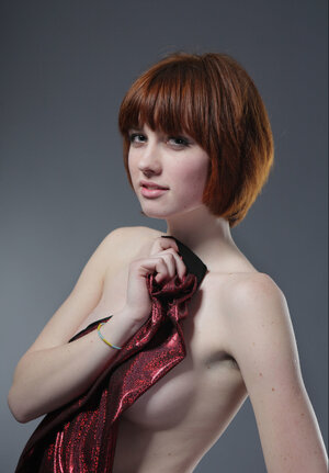 Natural redheaded tomboy looks flawless in her solo gallery